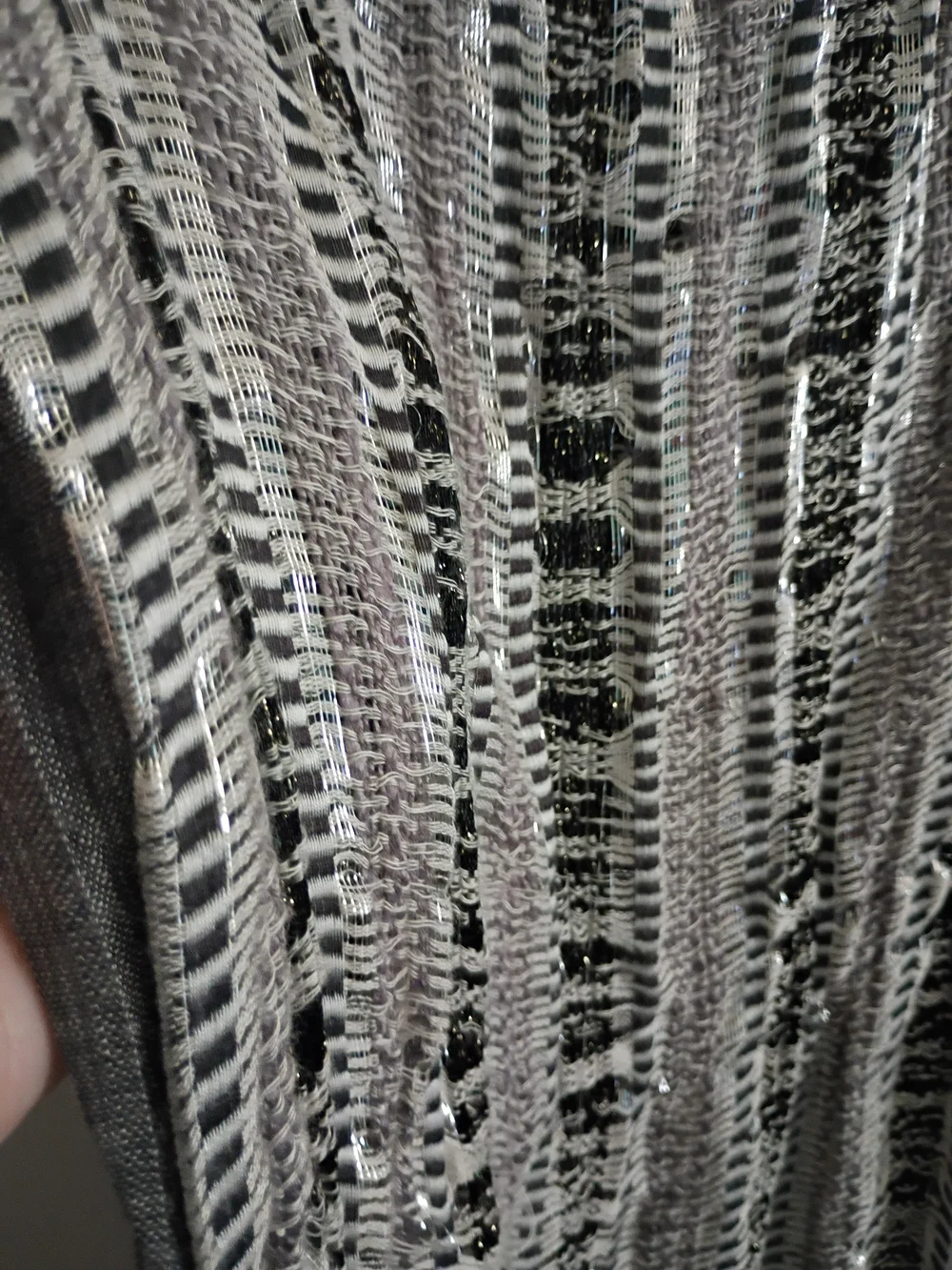 Neutral Striped Knit Infinity Scarf